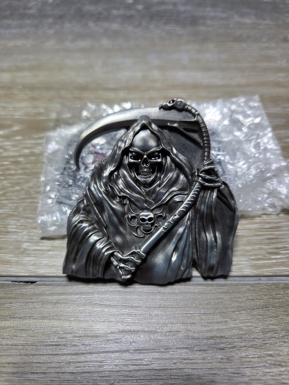 Fun Buckles Grim Reaper Scythe Metal Belt Buckle Gothic Biker